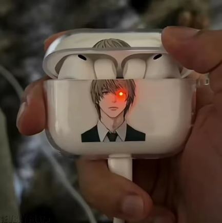 Japan Anime Mikami Teru Yagami Light‌ for Death Note Case TPU Case for AirPods 4 Pro 3 Clear Transparent Bluetooth Earphone Case