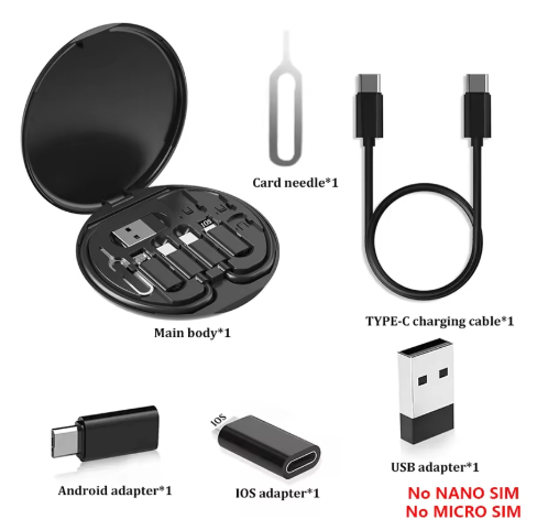 Multi USB Type C to C 60W Charging Adapter Cable Kit USB C to Lighting Conversion Set USB A & Type C to Micro/Type C/Lighting