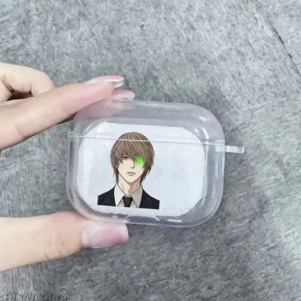 Japan Anime Mikami Teru Yagami Light‌ for Death Note Case TPU Case for AirPods 4 Pro 3 Clear Transparent Bluetooth Earphone Case