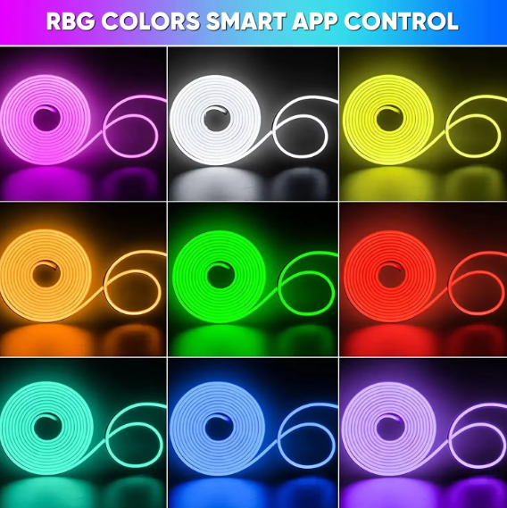 RGB Neon LED Strip 1/2/3/5M IP65 Waterproof DIY USB Neon Strip Tuya App Remote Control Flexible Ribbon for Home Decor Lighting